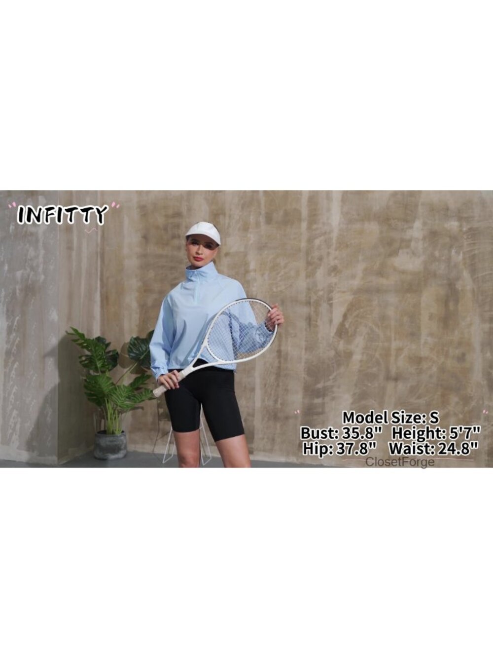 Lightweight Quarter Zip Cropped Pullover Athletic Jacket - Picture 5 of 5